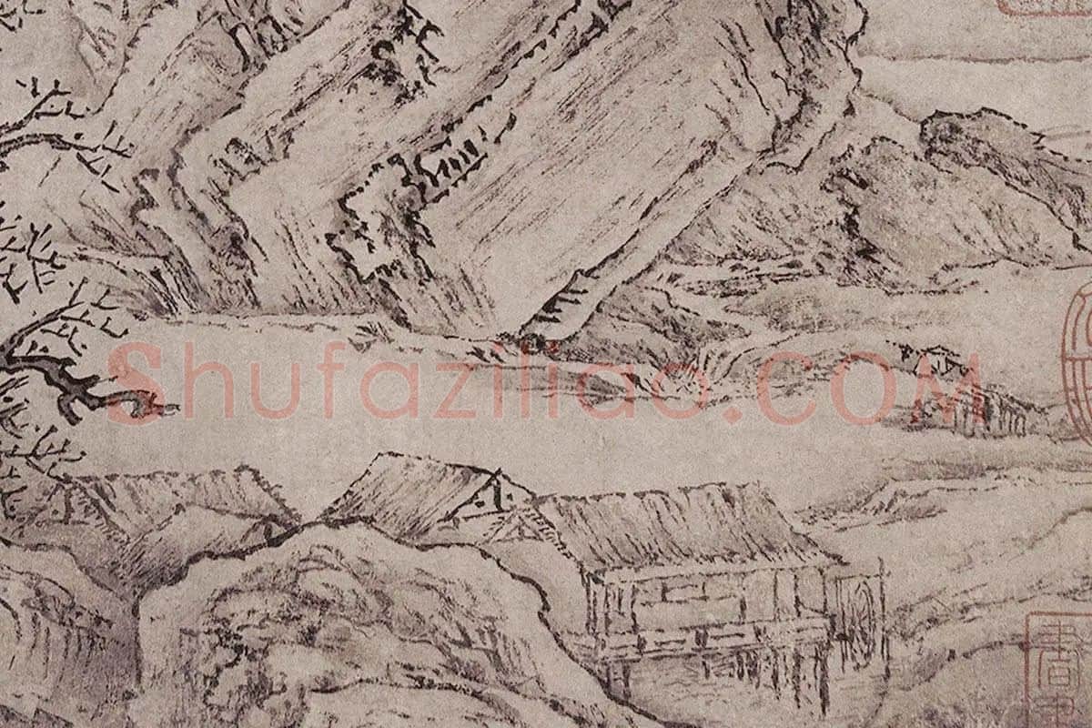 太古遗民《江山行旅图》高清大图局部 (1)