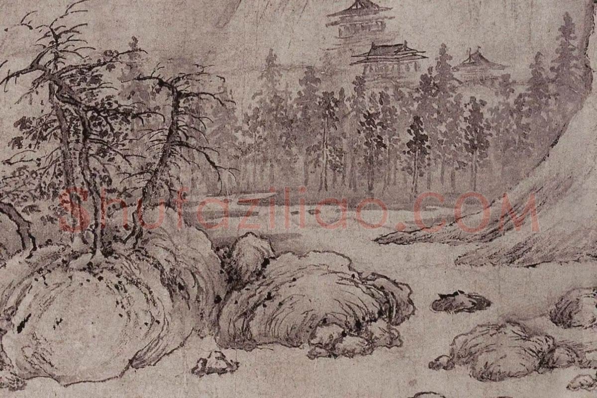 太古遗民《江山行旅图》高清大图局部 (11)