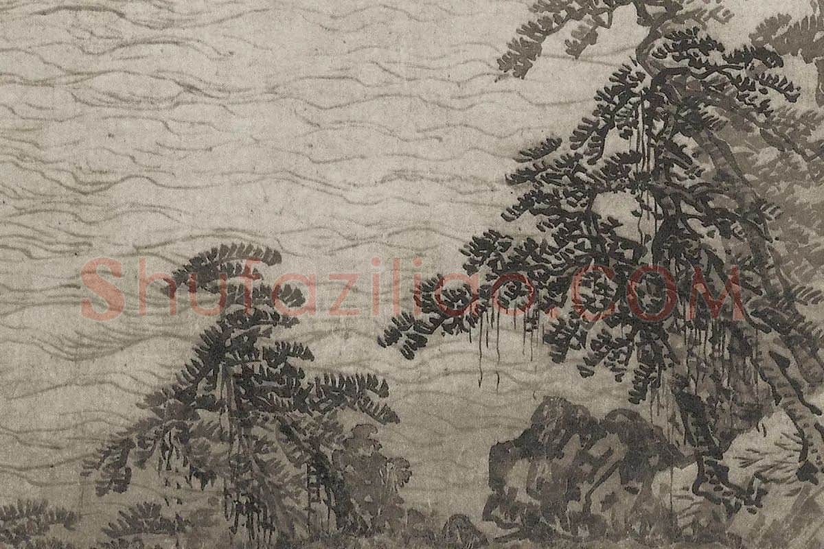金代山水画《武元直赤壁图》高清大图局部细节 (5)