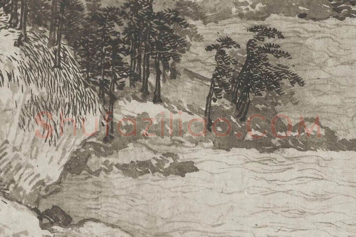 金代山水画《武元直赤壁图》高清大图局部细节 (8)