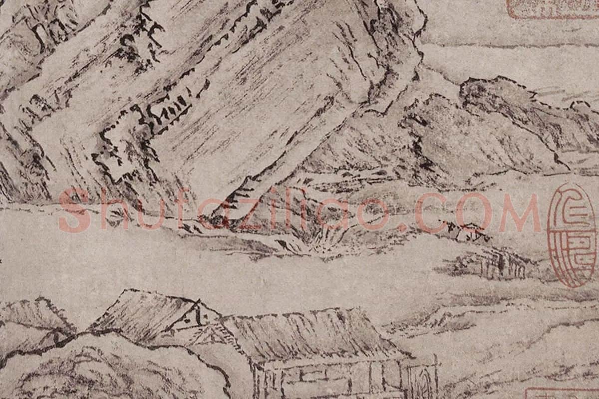 太古遗民《江山行旅图》局部