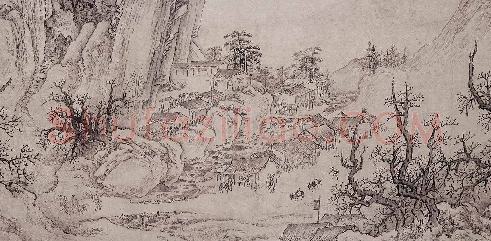 太古遗民《江山行旅图》局部