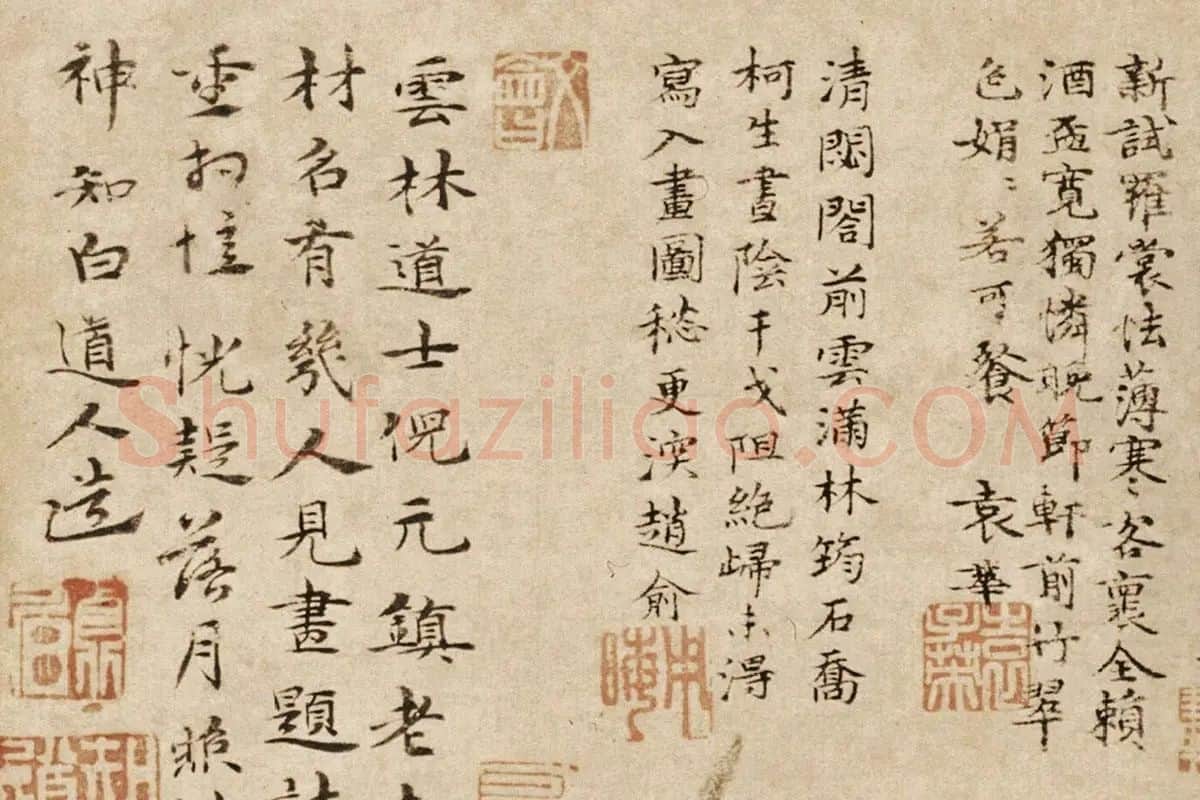 倪瓒《筠石乔柯图》局部 (9)
