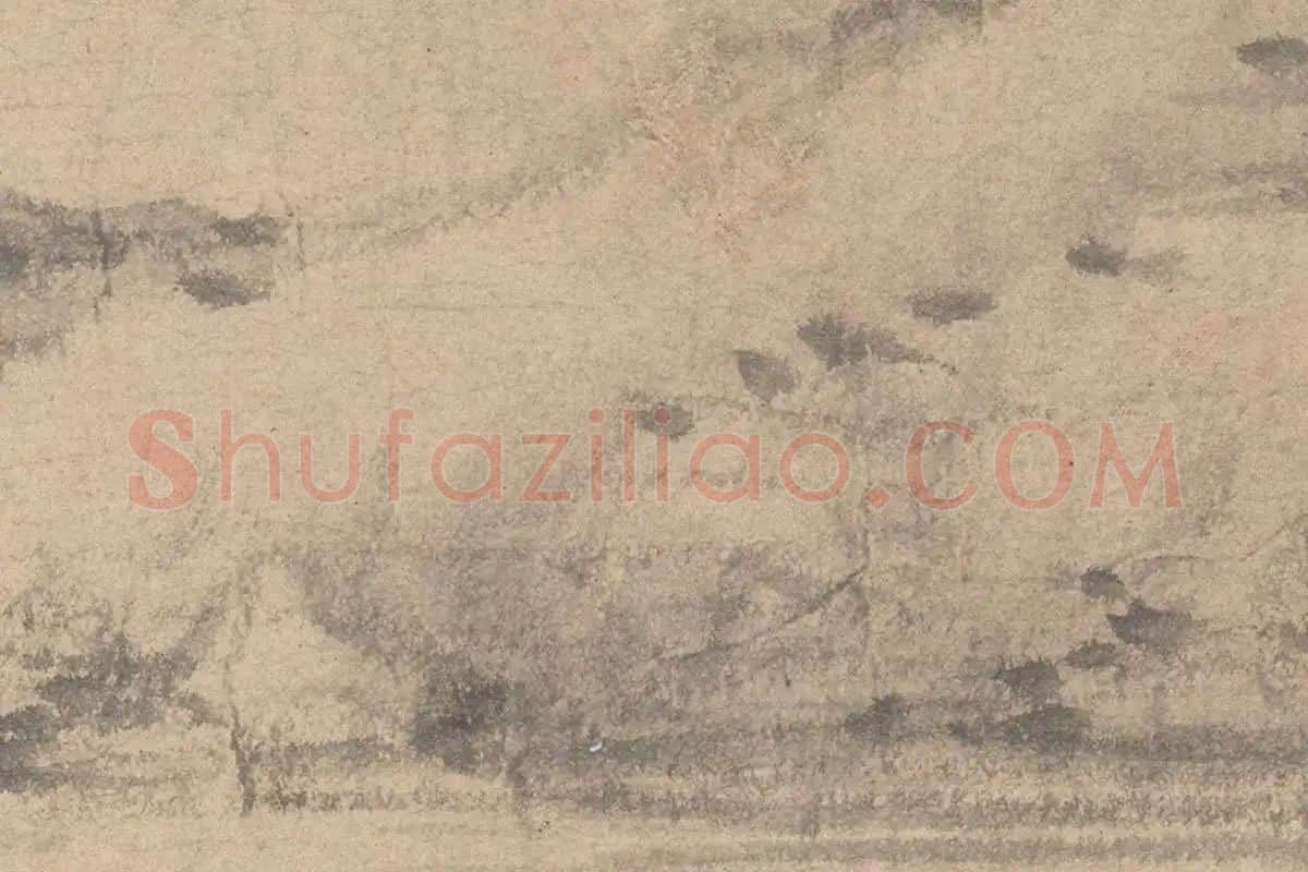 倪瓒《江渚风林图》高清大图局部细节 (9)