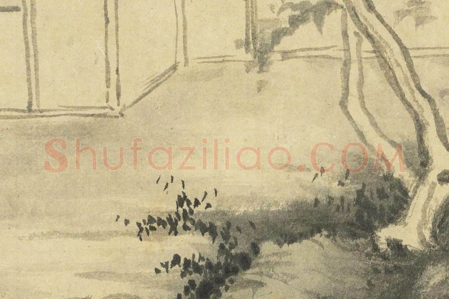 庄麟《翠雨轩图》高清大图局部 (3)