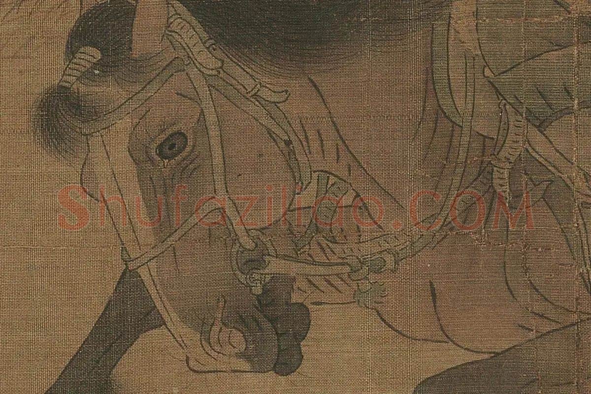 金代·杨微《二骏图》高清大图局部细节 (3)