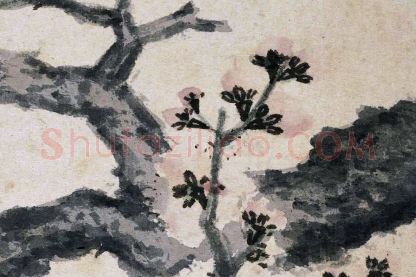 沈周《杏花图》高清大图局部 (5)