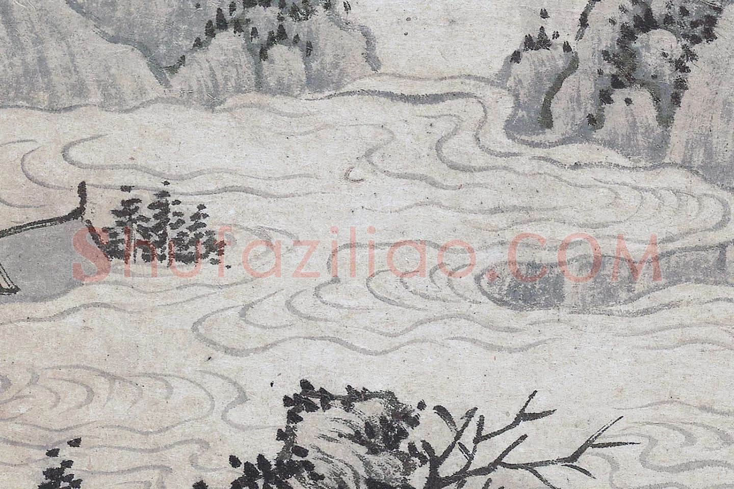 沈周山水画《春云叠嶂图》局部 (2)