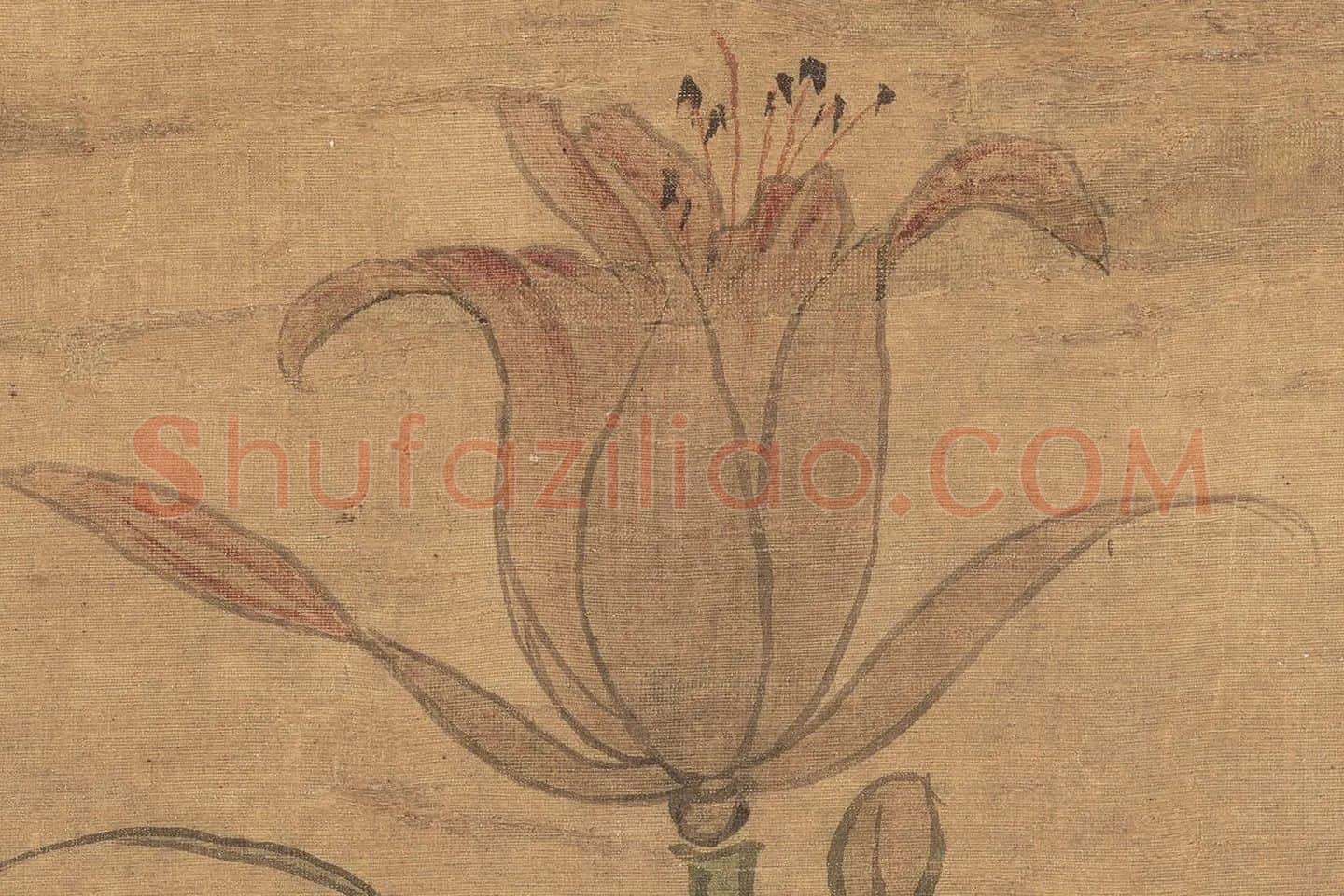 沈周《椿萱图》超清大图局部 (4)