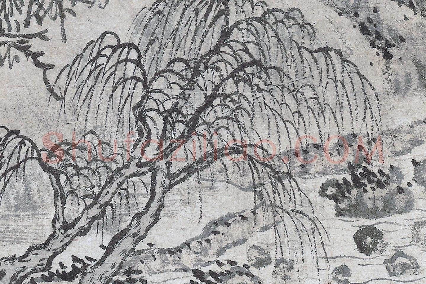 沈周山水画《春云叠嶂图》局部 (5)