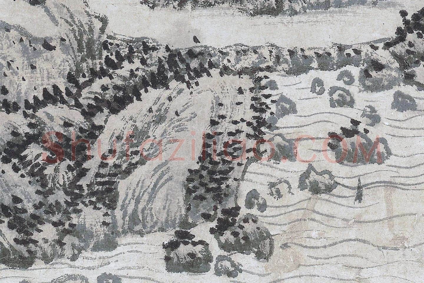 沈周山水画《春云叠嶂图》局部 (7)
