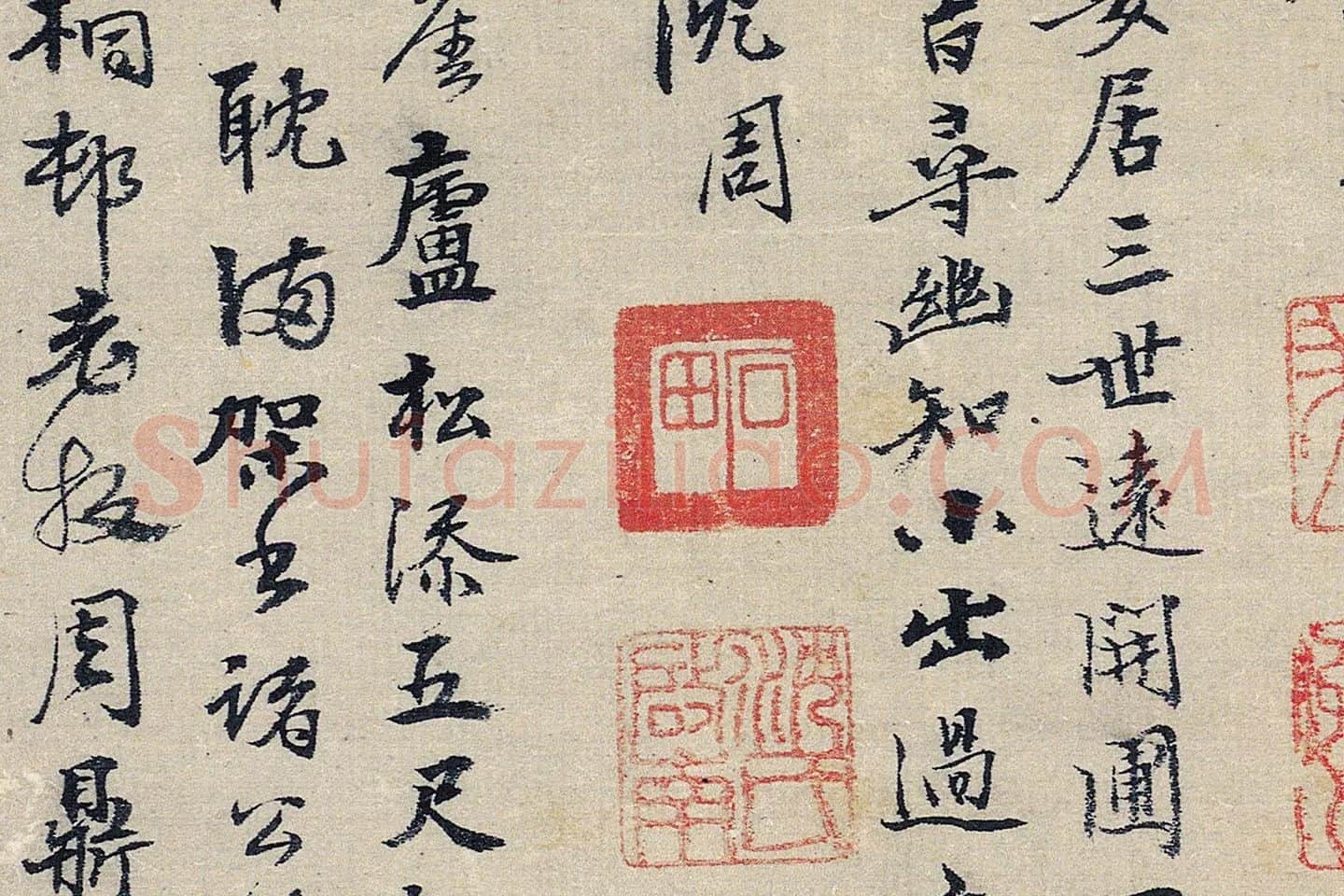 沈周山水画《魏园雅集图》高清大图局部 (12)