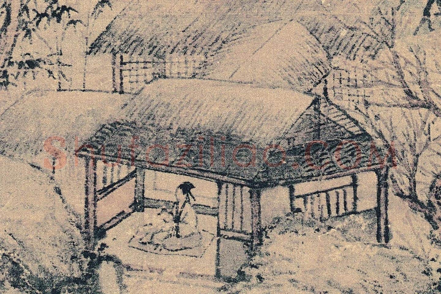 沈周山水《桃花书屋图》局部 (1)