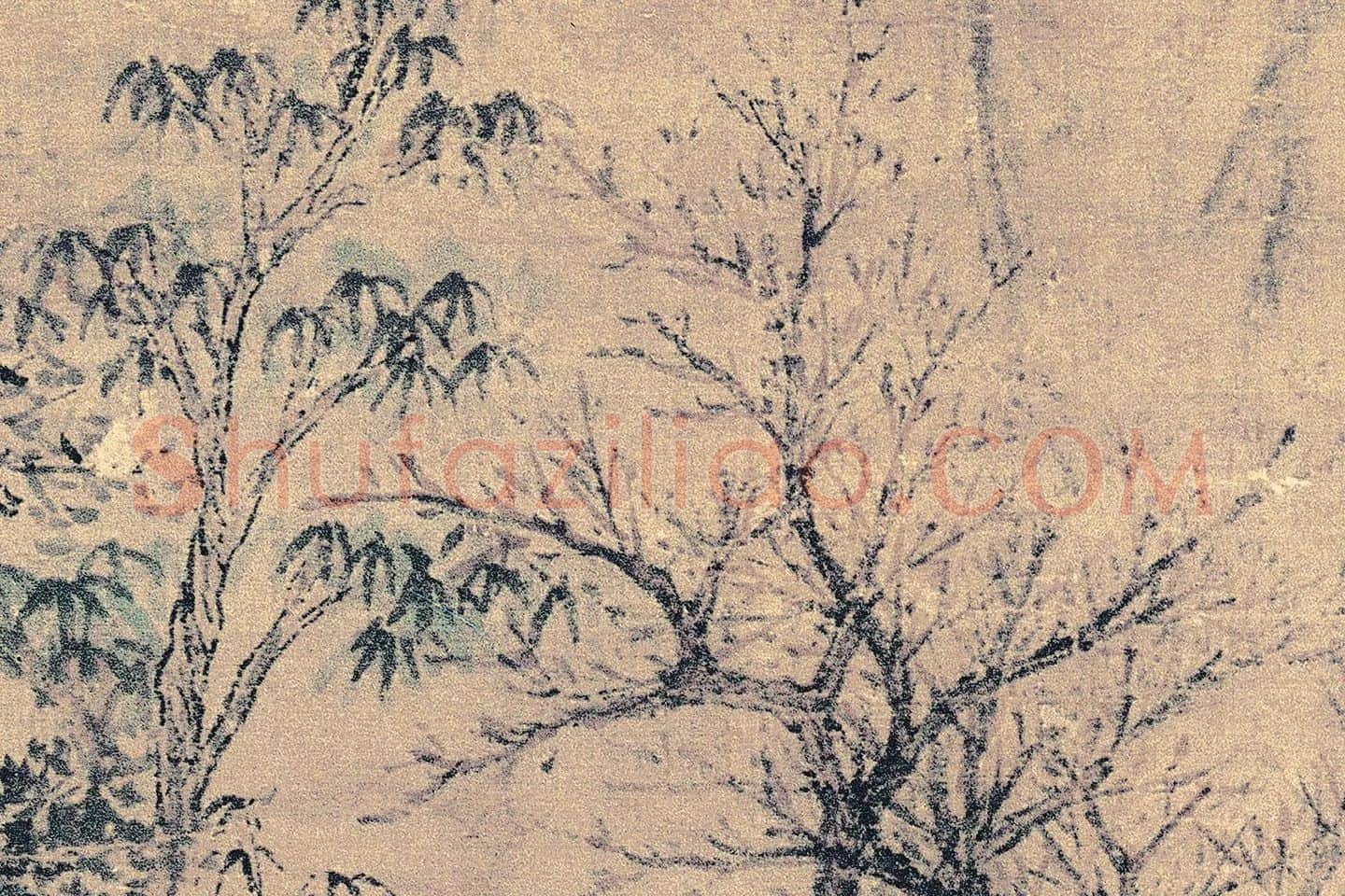 沈周山水《桃花书屋图》局部 (3)