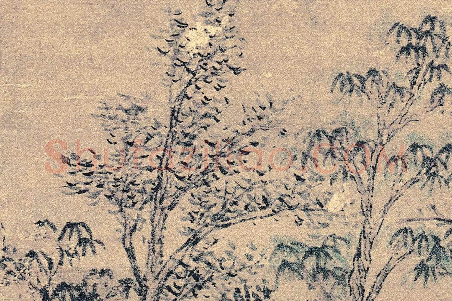 沈周山水《桃花书屋图》局部 (4)