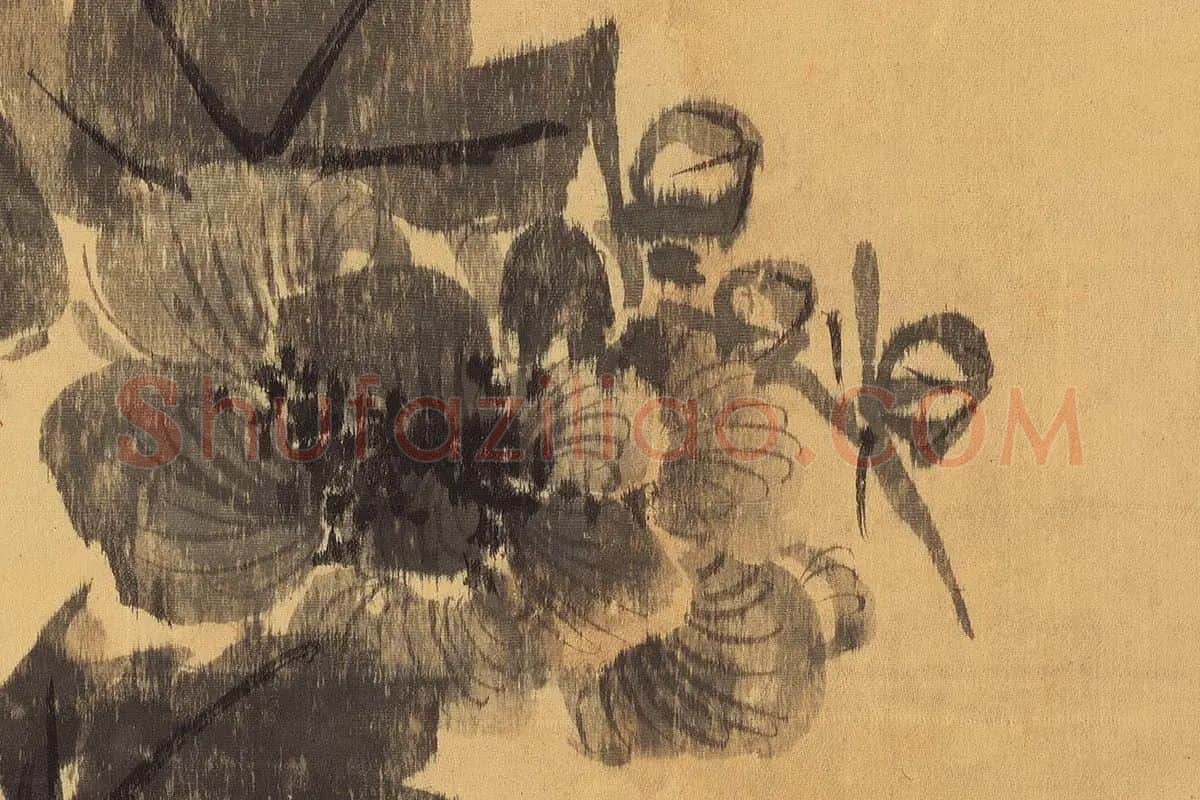 李因《芙蓉鸳鸯图》高清大图局部细节 (9)