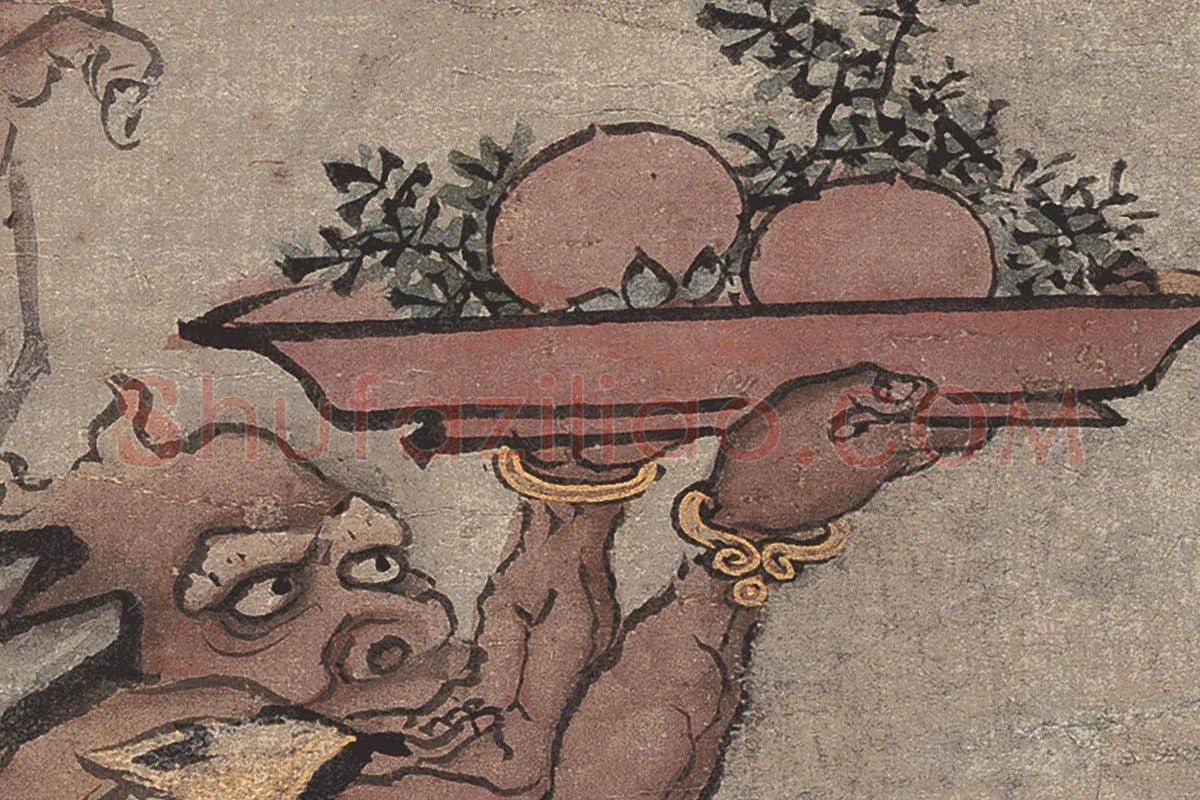 朱见深人物画《岁朝佳兆图》局部细节 (3)