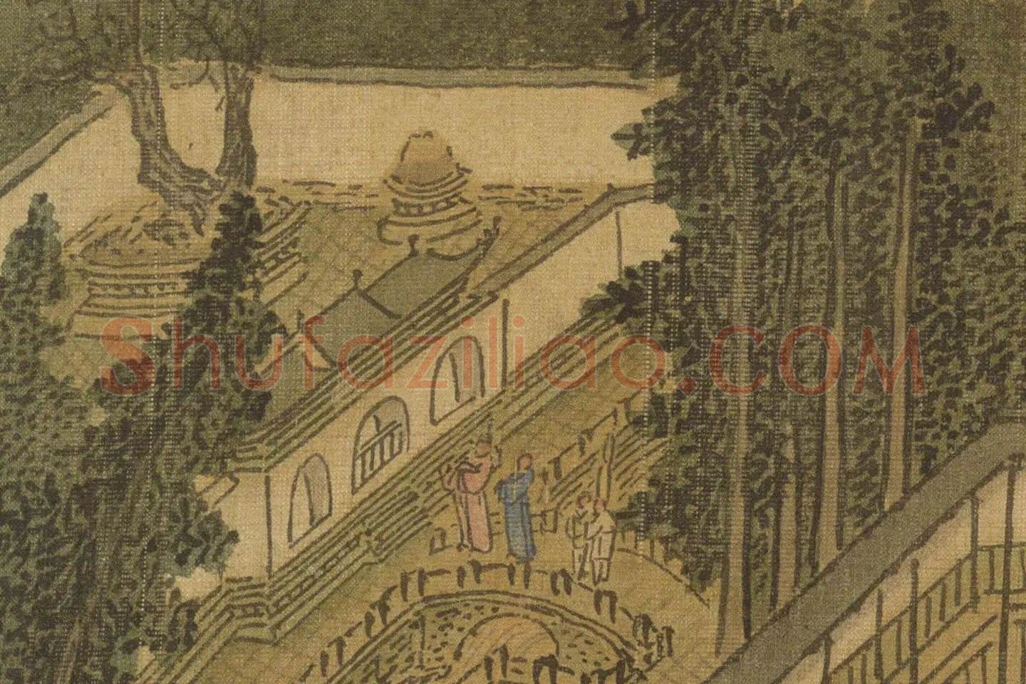 沈周山水《两江名胜图册》高清大图局部 (3)