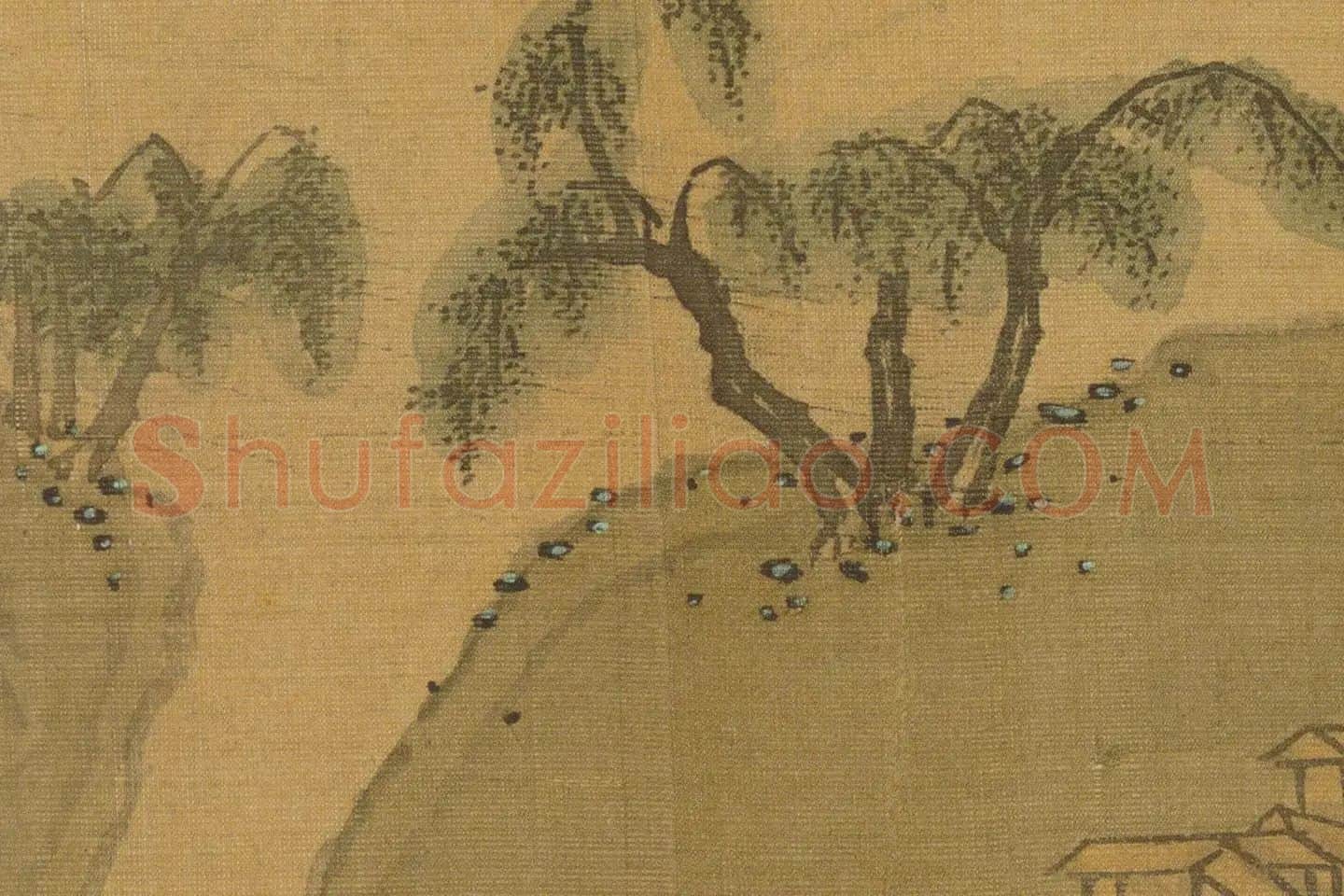 沈周山水《两江名胜图册》高清大图局部 (6)
