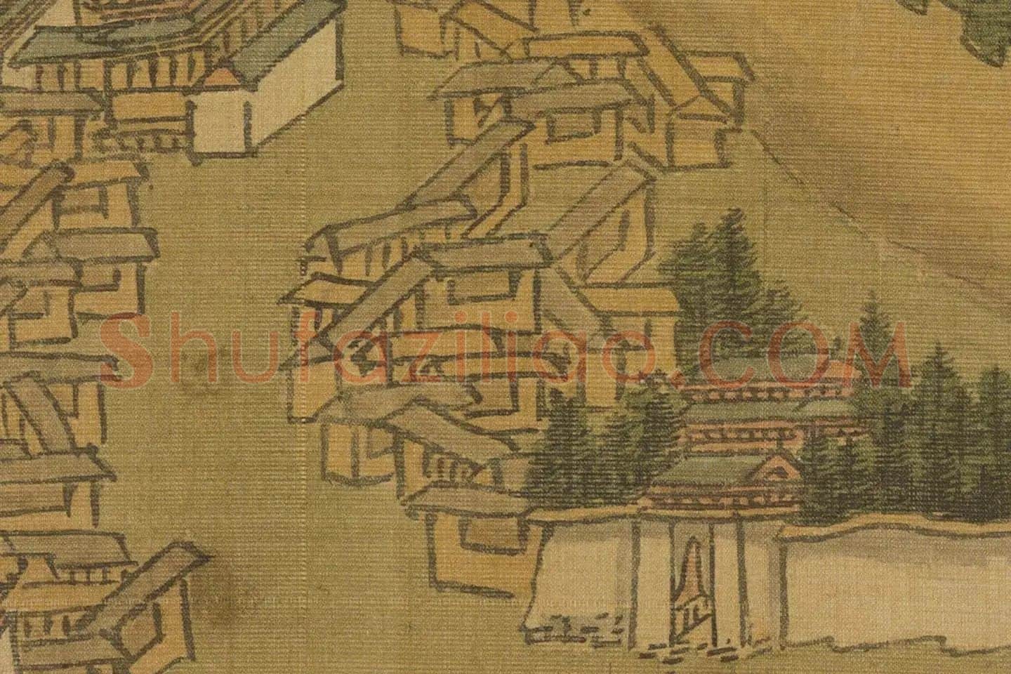 沈周山水《两江名胜图册》高清大图局部 (7)