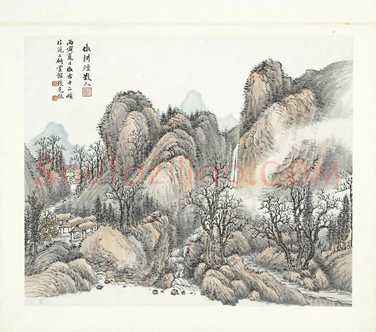 张石园《仿黄鹤山樵山水》页