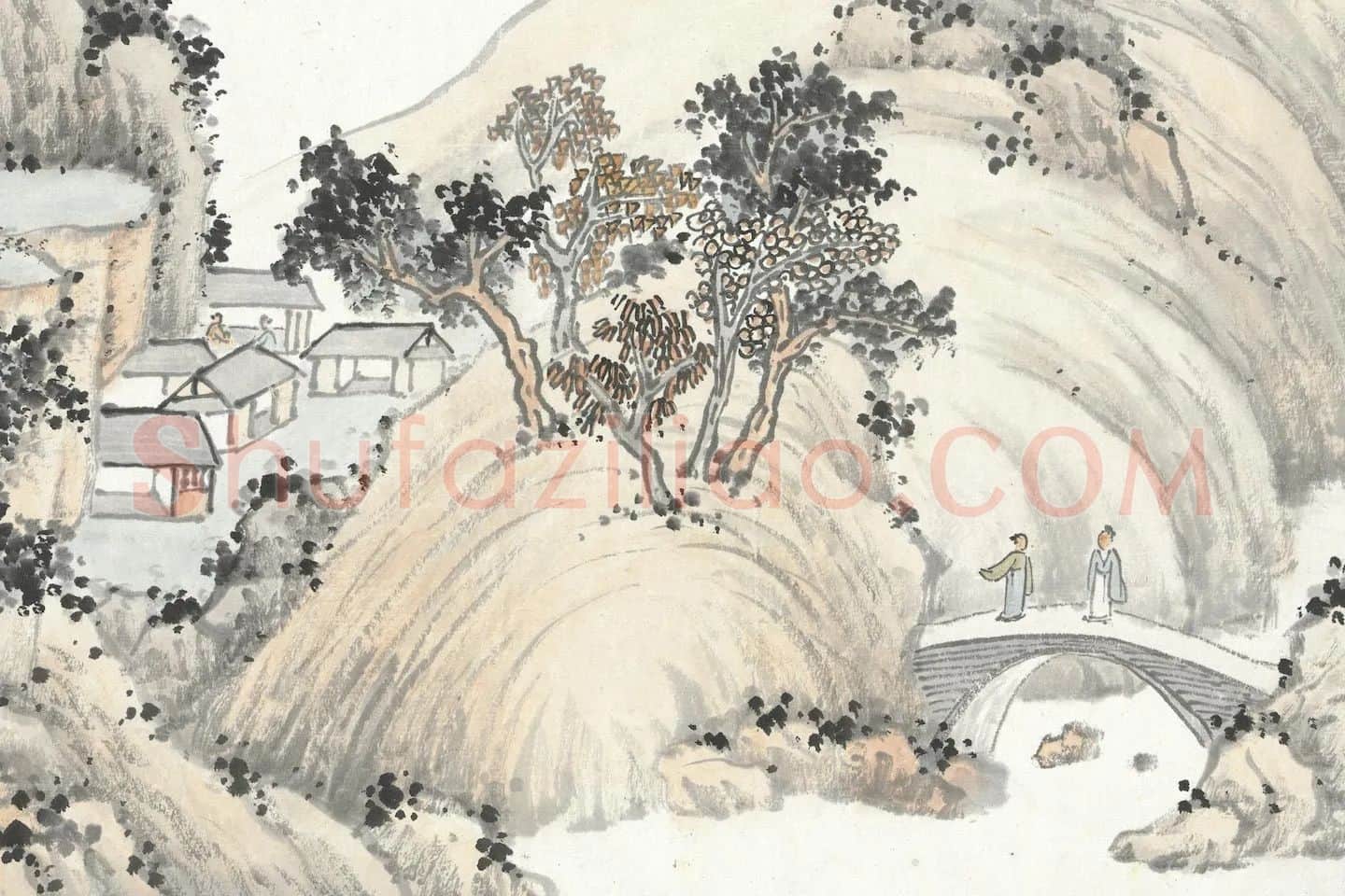 张石园《仿白石翁山水》局部 (1)