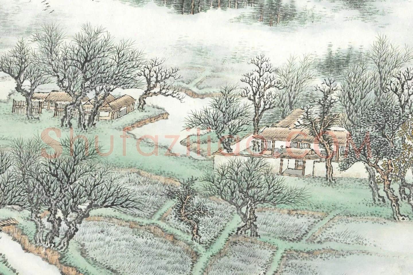 张石园《仿惠崇山水》局部 (1)