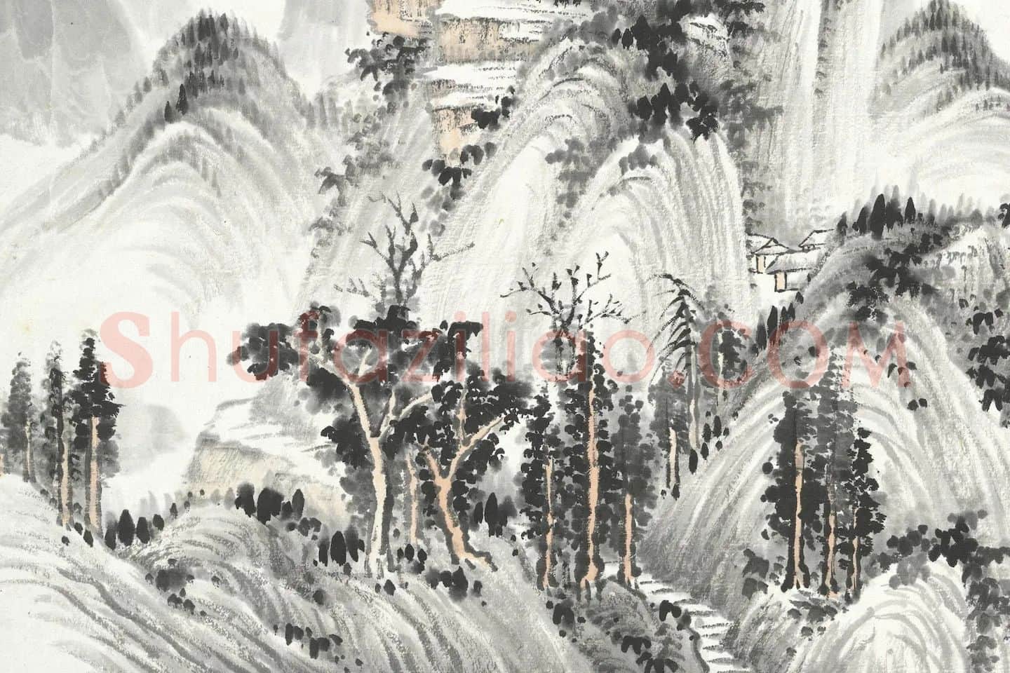 张石园《仿梅道人山水》局部 (2)