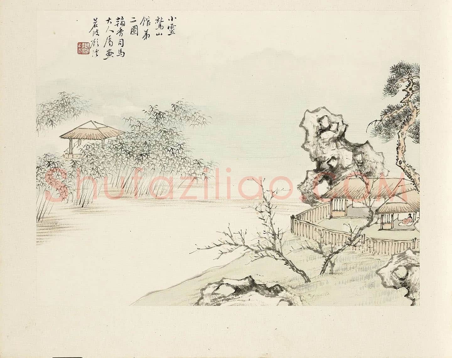 顾沄山水《小灵鹫山馆第二图》