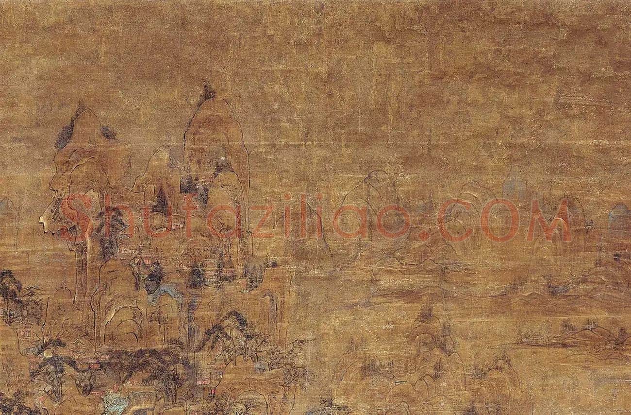 山水楼阁画《宫苑图》_01
