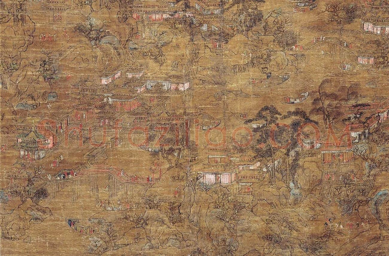 山水楼阁画《宫苑图》_03