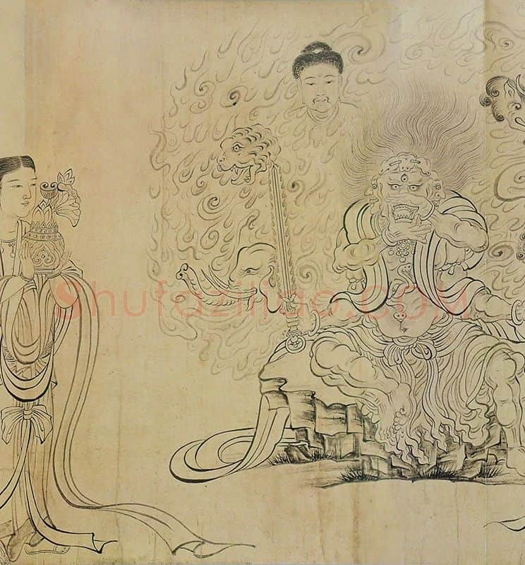 吴道子送子天王图_04