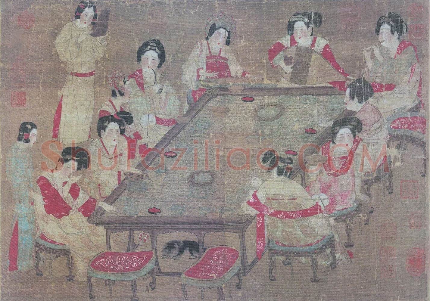 唐代仕女人物画《唐人宫乐图》