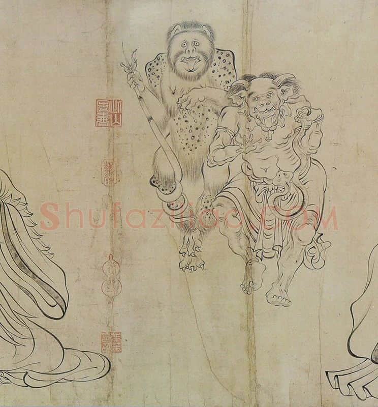 吴道子送子天王图_06