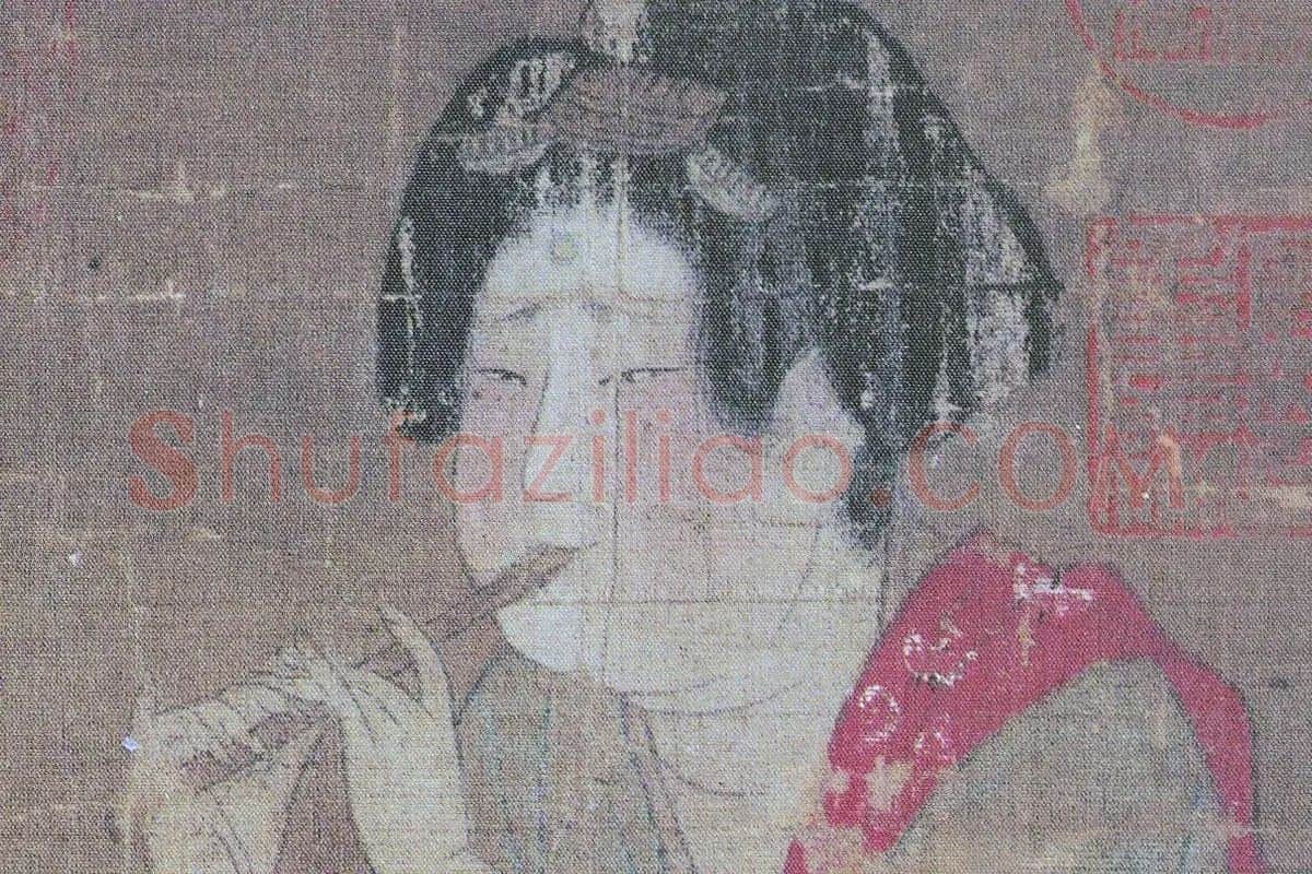 唐代仕女人物画《唐人宫乐图》高清大图局部 (2)