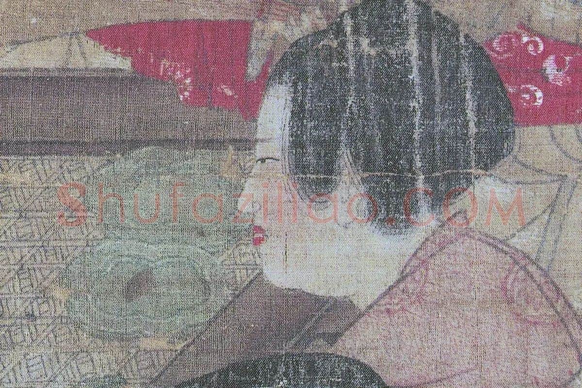 唐代仕女人物画《唐人宫乐图》高清大图局部 (3)