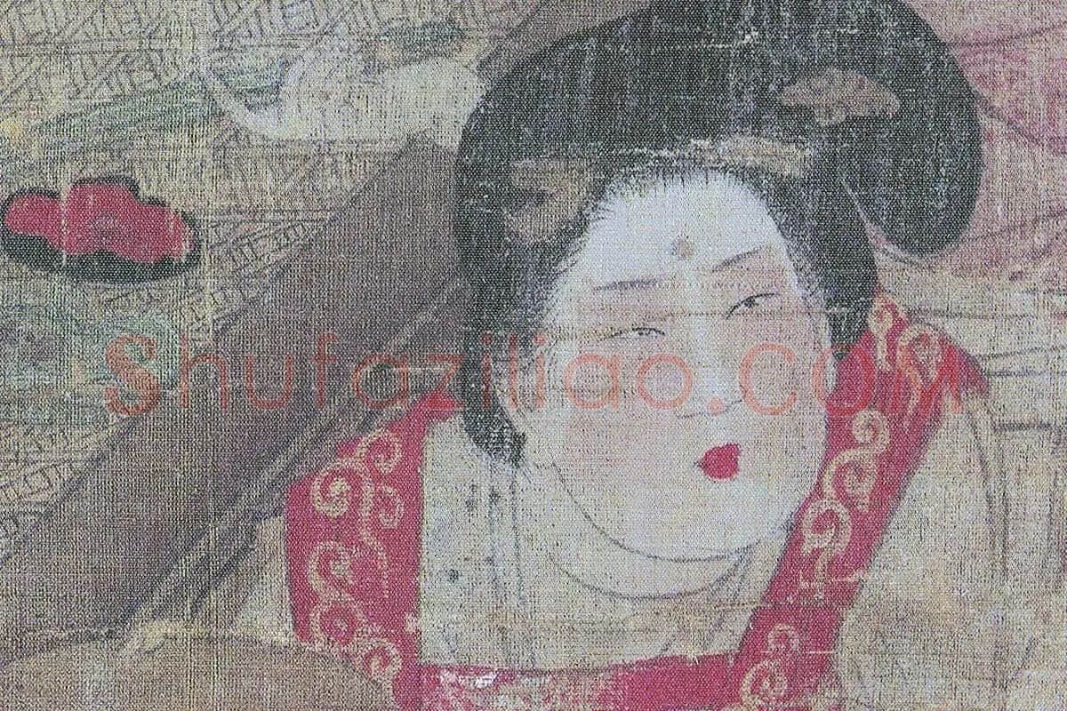 唐代仕女人物画《唐人宫乐图》高清大图局部 (4)
