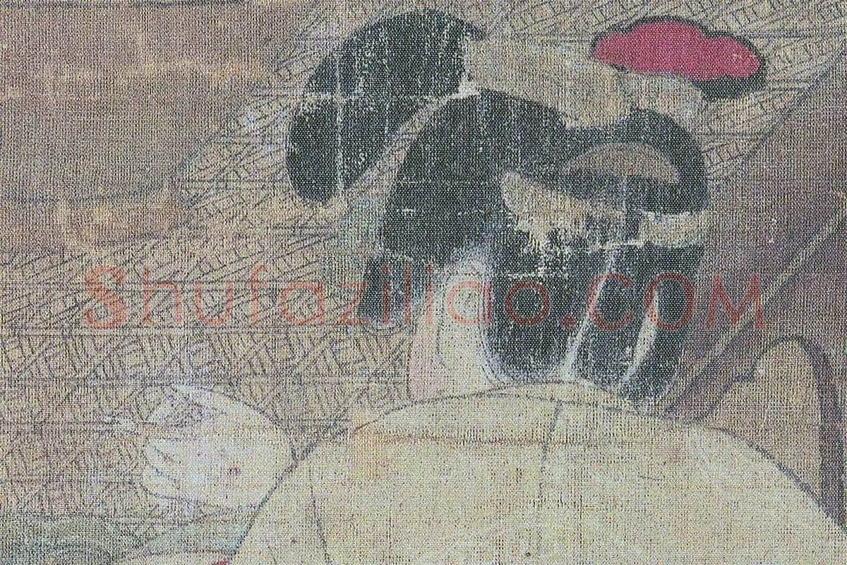 唐代仕女人物画《唐人宫乐图》高清大图局部 (5)