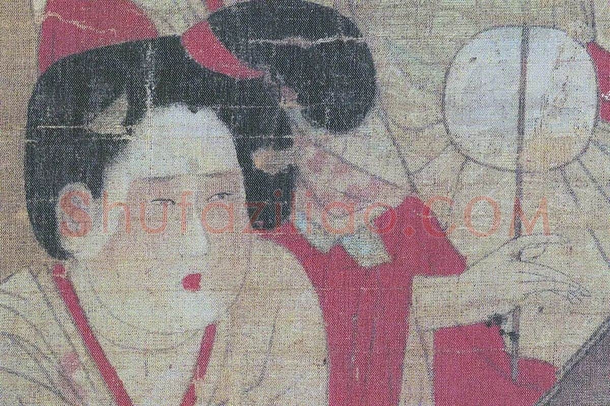 唐代仕女人物画《唐人宫乐图》高清大图局部 (9)