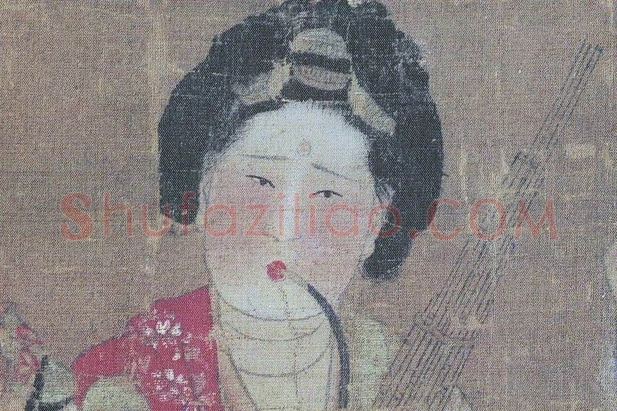唐代仕女人物画《唐人宫乐图》高清大图局部 (10)