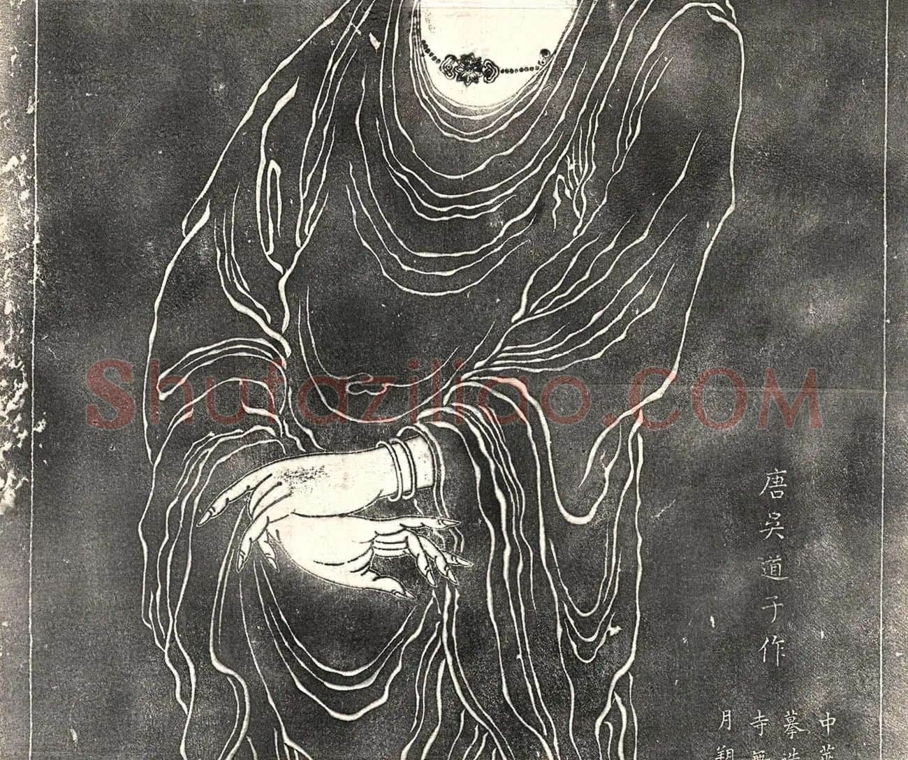 吴道子观音菩萨像拓片_02