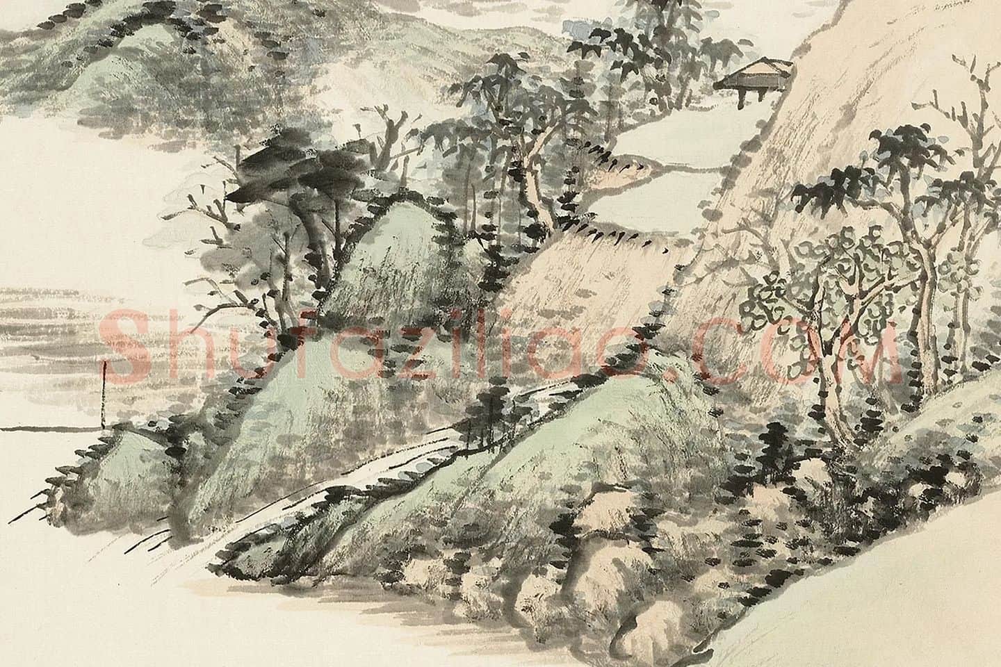 顾沄山水《仿巨然意》局部 (2)