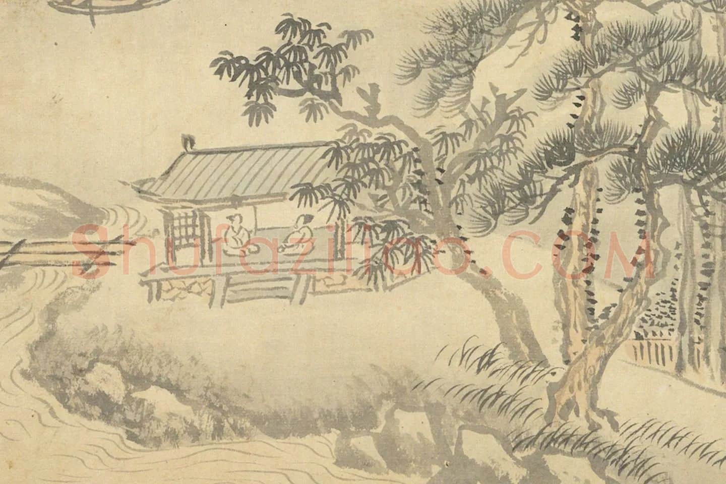 王翚山水《仿卢鸿草堂图》局部 (1)