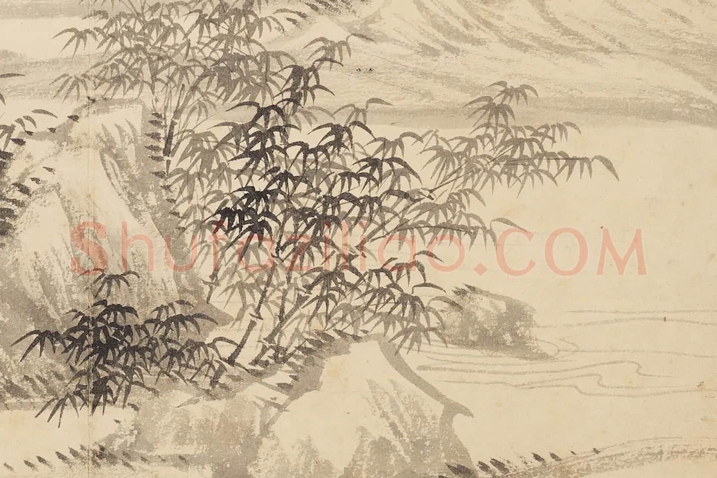 王翚山水《筼筜图》局部 (1)