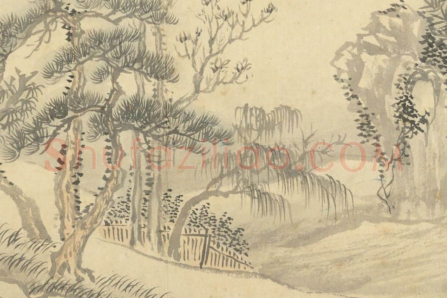 王翚山水《仿卢鸿草堂图》局部 (2)