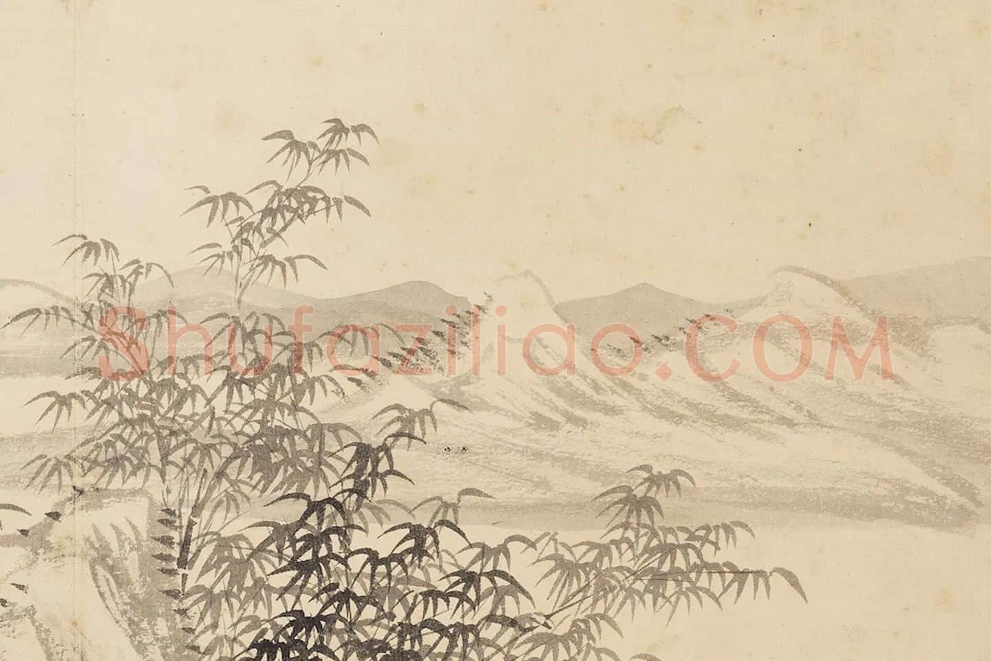 王翚山水《筼筜图》局部 (2)