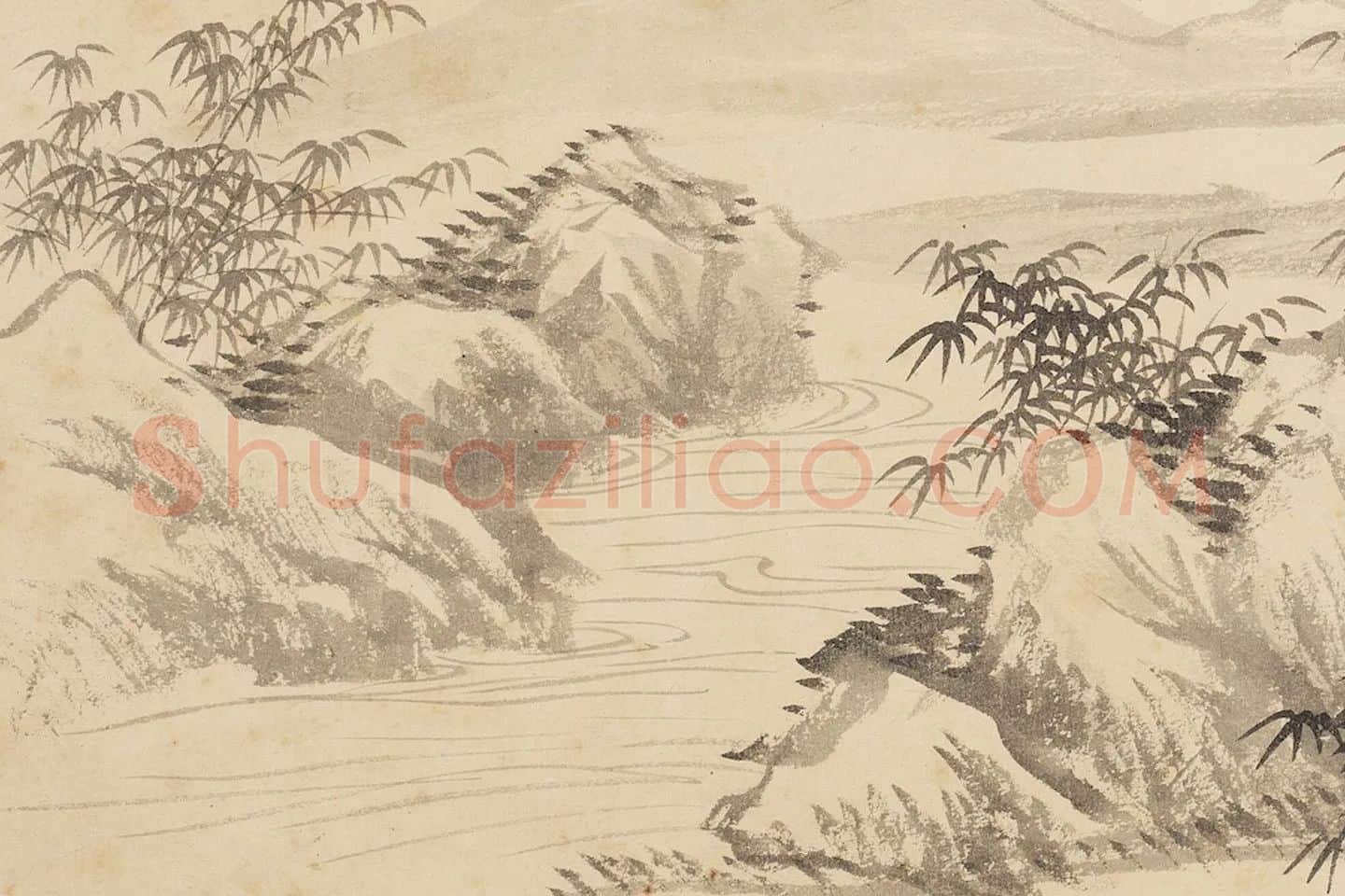 王翚山水《筼筜图》局部 (3)