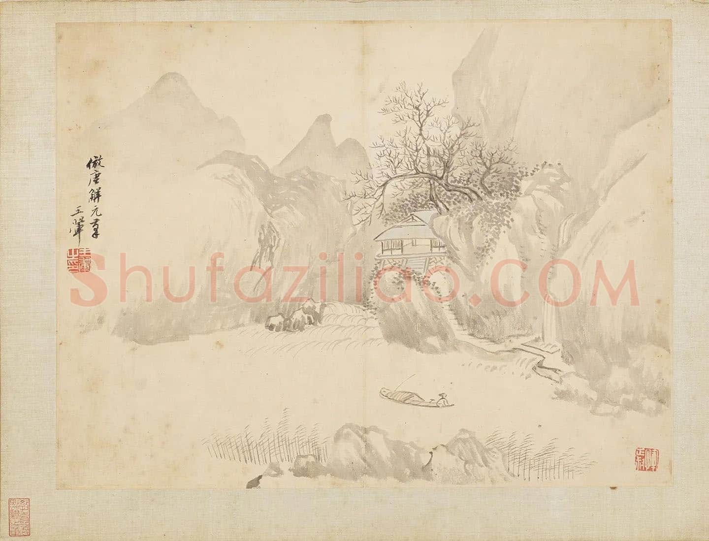 王翚《仿唐寅山水》页
