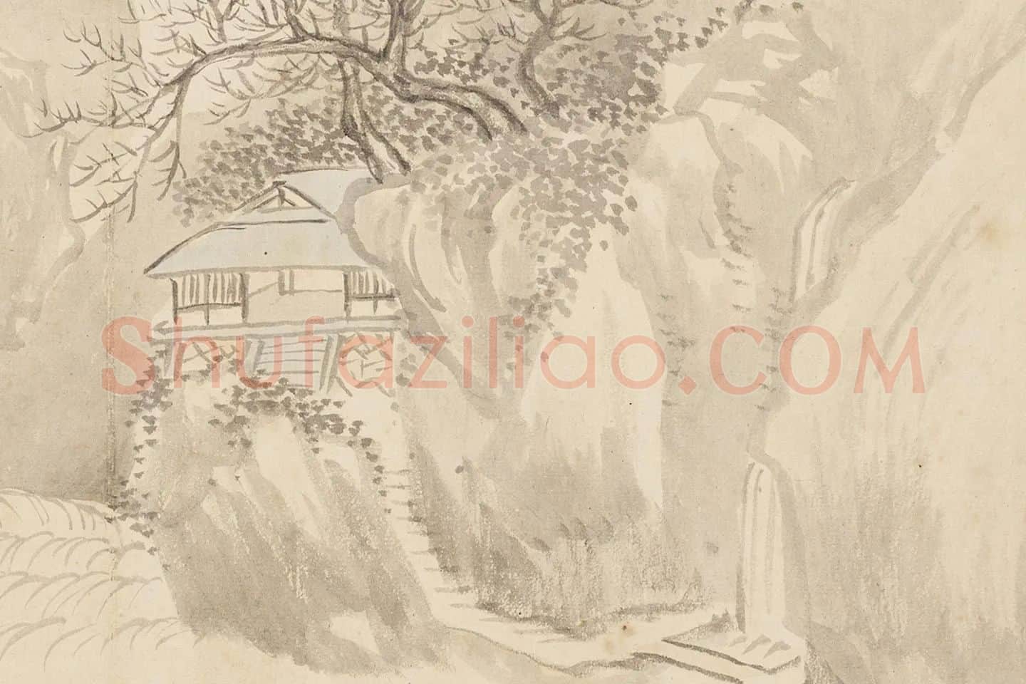 王翚《仿唐寅山水》局部 (2)