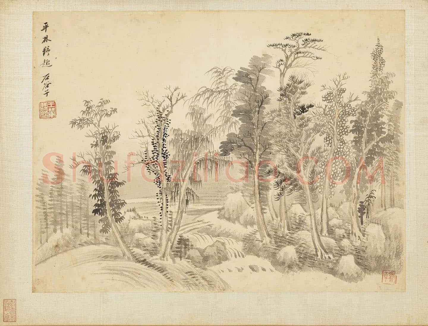 王翚山水《平林野趣图》页
